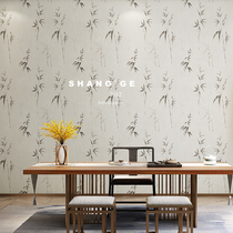New Chinese style Chinese style small bamboo green bamboo leaf tooling wallpaper Restaurant hotel box teahouse living room study wallpaper