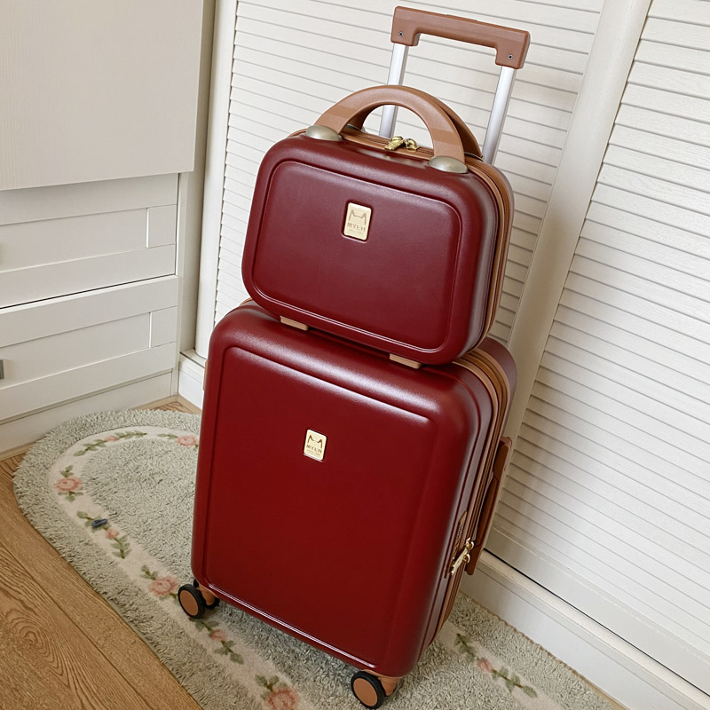 Ultra Beauty Retro Goddess Red Suitcase Upscale Wedding Escort Suitcase Mute Universal Wheel Primary-Mother Pull-Lever Case