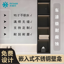 Bathroom niche embedded custom bathroom 304 stainless steel niche cabinet storage rack TV metal cabinet layered