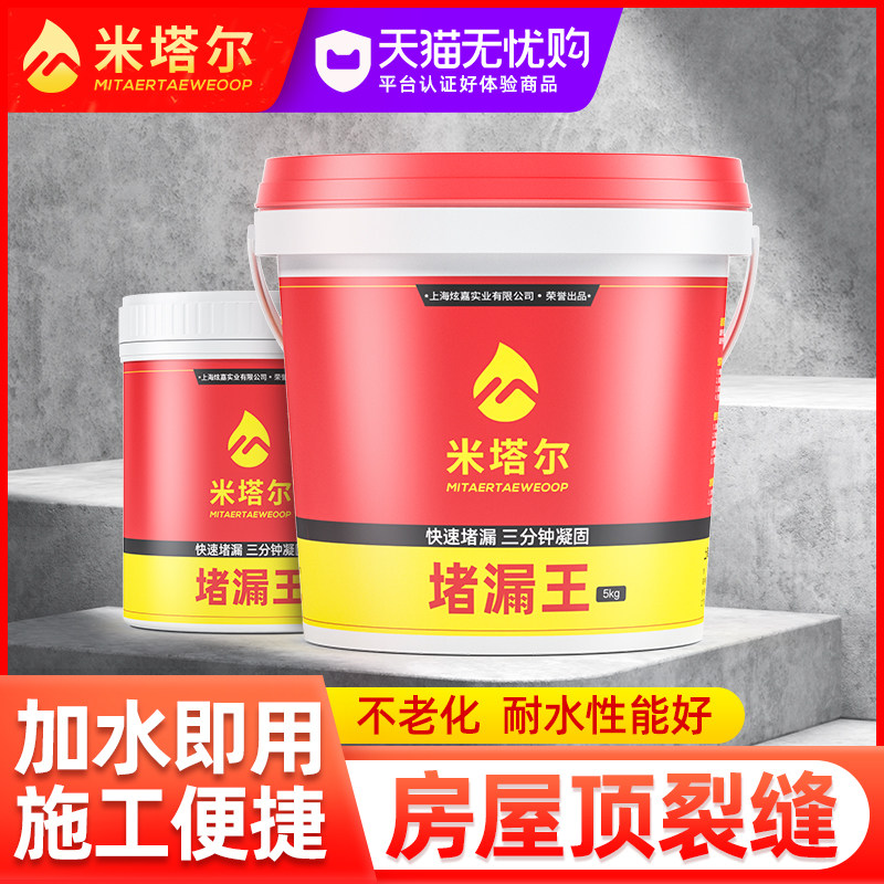 堵漏王地面楼顶漏水修补卫生间防水材料屋顶裂缝补漏王快干水泥胶