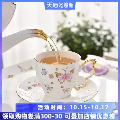 Coffee cup saucer set British home bone china European small luxury light luxury Nordic afternoon tea tea cup with spoon
