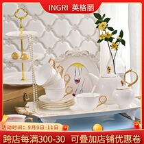 Coffee cup and saucer set ceramic European small luxury afternoon tea set modern light luxury home simple coffee set