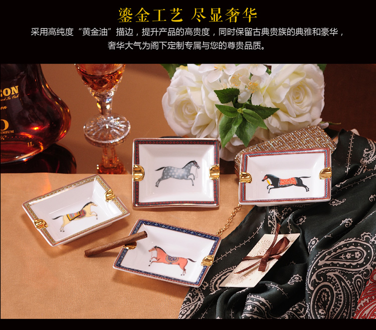 Ipads porcelain ashtrays ceramic fashion contracted Europe type restoring ancient ways small large horse cigar club office KTV bar