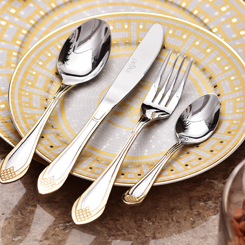 Ceramic tableware fruit fork sets stainless steel creative cake fruit fork stainless steel cutlery set