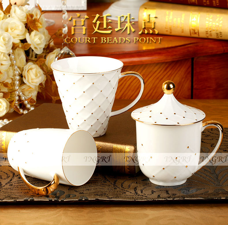 European creative move cups ceramic ceramic keller with cover keller cup water