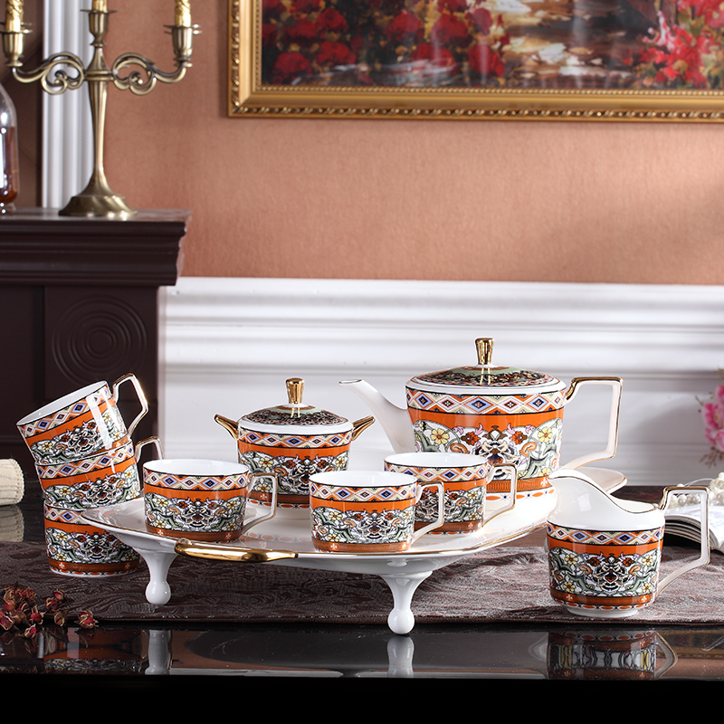 English afternoon tea set ipads China continental tea set ceramic cup with coffee ritual cup of a complete set of the teapot