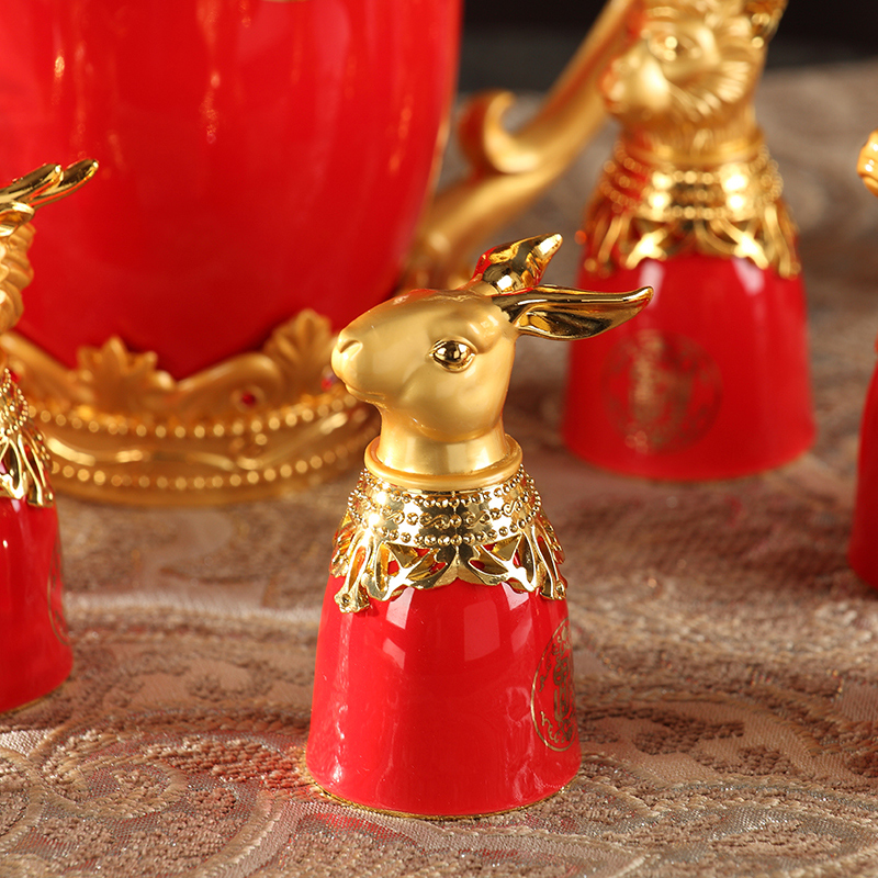 Ingrid liquor cup wine glass ceramic ipads porcelain Chinese zodiac signs in glass household gifts shot glass