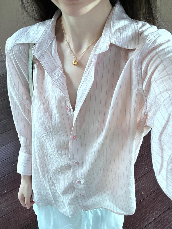 In-Stock Correct Version Wild Strawberry Land Japanese Imported Fabric Striped Shirt Produced by Takahide Nagoya
