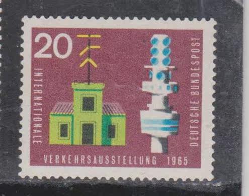 German stamps 1965-Munich International Transport Exhibition Pointer telegraph Communication Tower loose ticket
