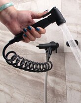 German AUYYO full copper single cold spray gun toilet flush with shower nozzle shower head black