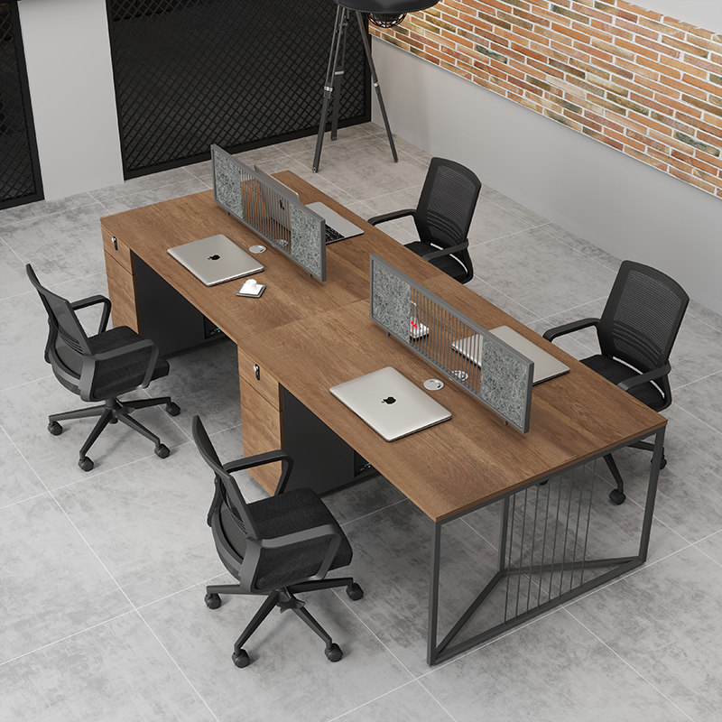 Desk minimalist Hyundai 4-4 staff desk office desk staff station desk chair combination