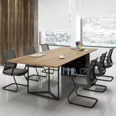 Conference table long table simple modern meeting room table table negotiation long table small meeting table and chair combination