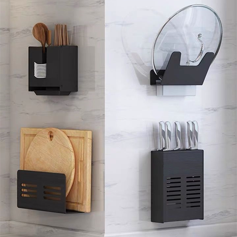 Kitchen pot cover rack multi-functional chopping board rack cutting board rack wall-mounted punch-free chopping board storage rack shelf artifact