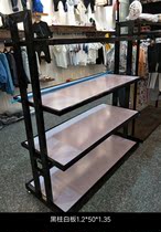 Shoes Nakajima cabinet Multi-layer wooden jewelry store assembly table Three-fold table Shoe bag rack Second-hand commercial double-sided container