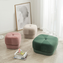 Light luxury Nordic fabric low stool living room sofa stool fashion creative makeup stool small bench home shoes round stool