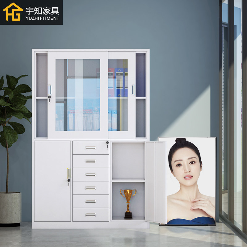 wide sixform bucket cabinet information sheet metal cabinet office multilayer storage cabinet Finance with lock multi-bucket cabinet drawer cabinet