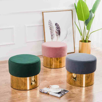 Nordic fabric low stool living room sofa stool footstool fashion creative makeup stool small bench home shoe change round stool