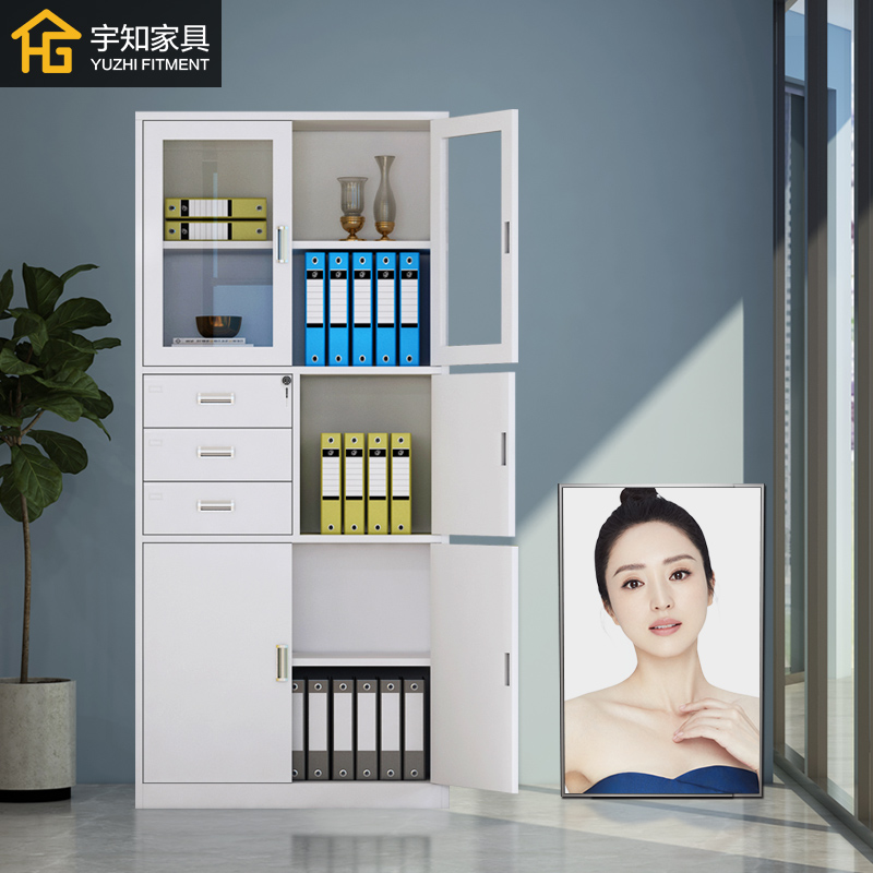 Metal cabinet locker room storage small cabinet locker wardrobe economical living room large capacity bookcase against the wall