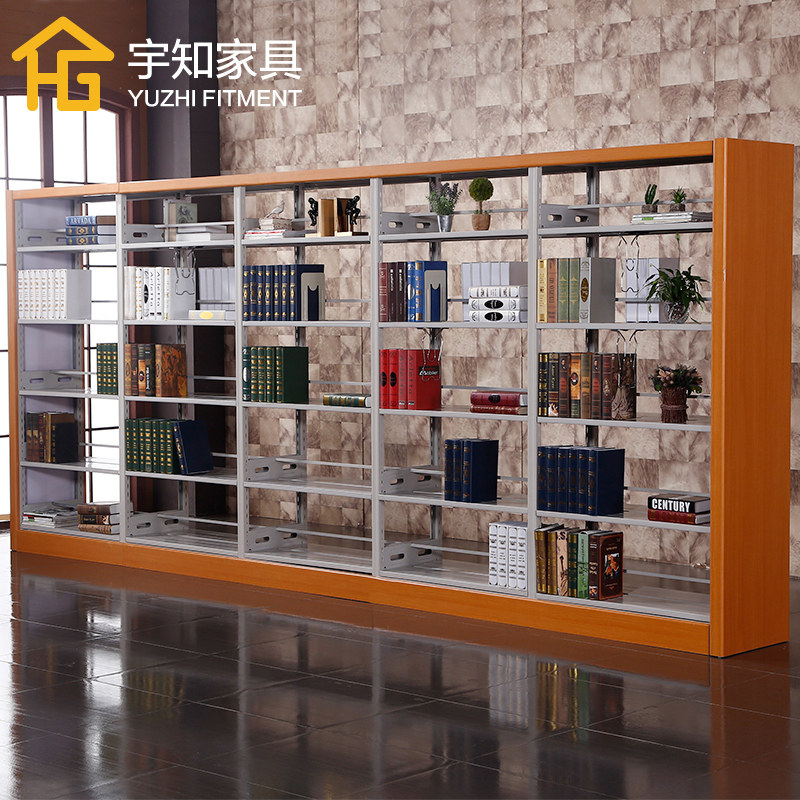 Thickened steel bookshelf School library reading room Single-sided double-sided bookshelf data frame file frame national delivery