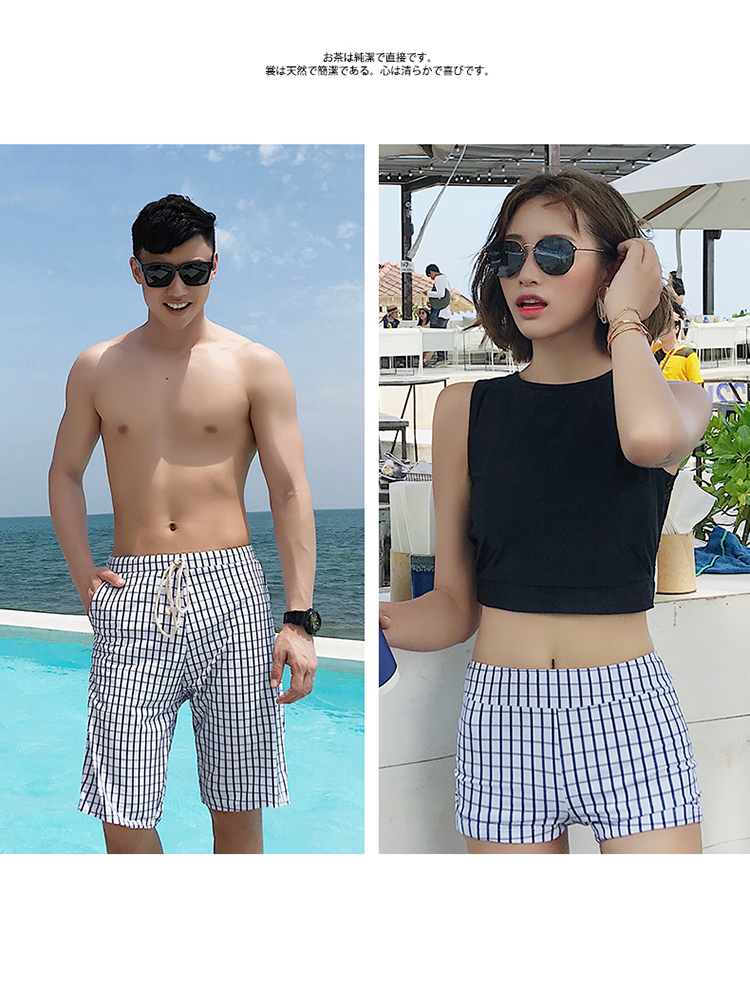 Nữ thần eo cao boyshort kỳ nghỉ cặp đôi đồ bơi ba mảnh mảnh mai phù hợp với nam bãi biển cặp đôi đồ bơi - Vài đồ bơi 	đồ đi biển cặp đôi	