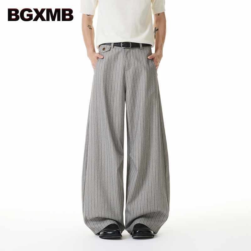 Bgxmb American Old Money Style Striped Casual Trousers, Summer Thin Loose Drapey Scimitar Pants for Couples Bgxmb American Old Money Style Striped Casual Trousers, Summer Thin Loose Drapey Scimitar Pants for Couples