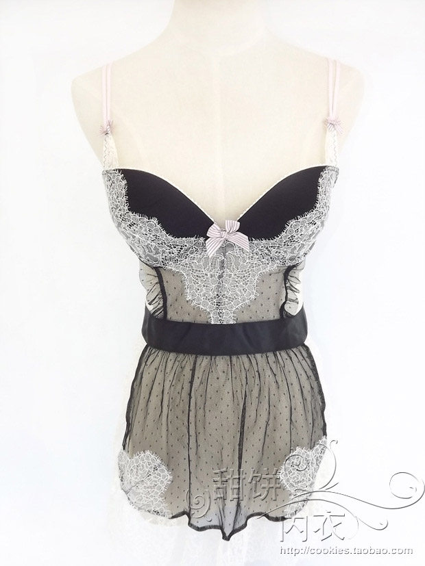 Full 80 European and American Vifamily Summer Sexy Sleeping Temptation Harness Sleeping Dress Lace Transparent Lady's Home Residence Dress