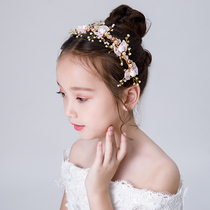 Girl Head Flowers Children Hair Accessories Crown Han Edition Children Flower Ring Pink Head Flower Hair Stirrup Princess Floral Gown Accessories