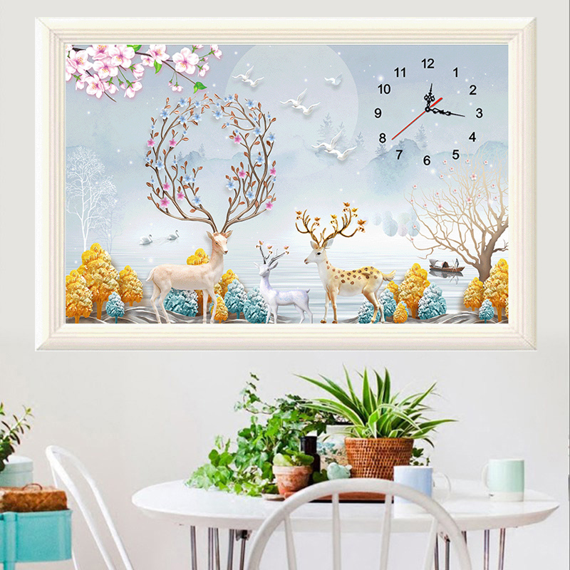 5D watch diamond painting 2021 new style full diamond cross stitch small small piece living room dining room fortune deer bedroom handmade