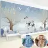 Printing line embroidery cross stitch 2021 new living room landscape simple embroidery full embroidery bedroom handmade simple modern