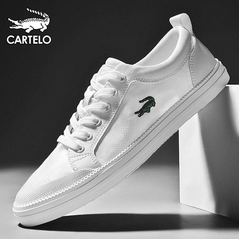 Crocodile men's shoes white shoes and casual tide shoes breathable skateboard shoes in 2022 new tide summer small white shoes