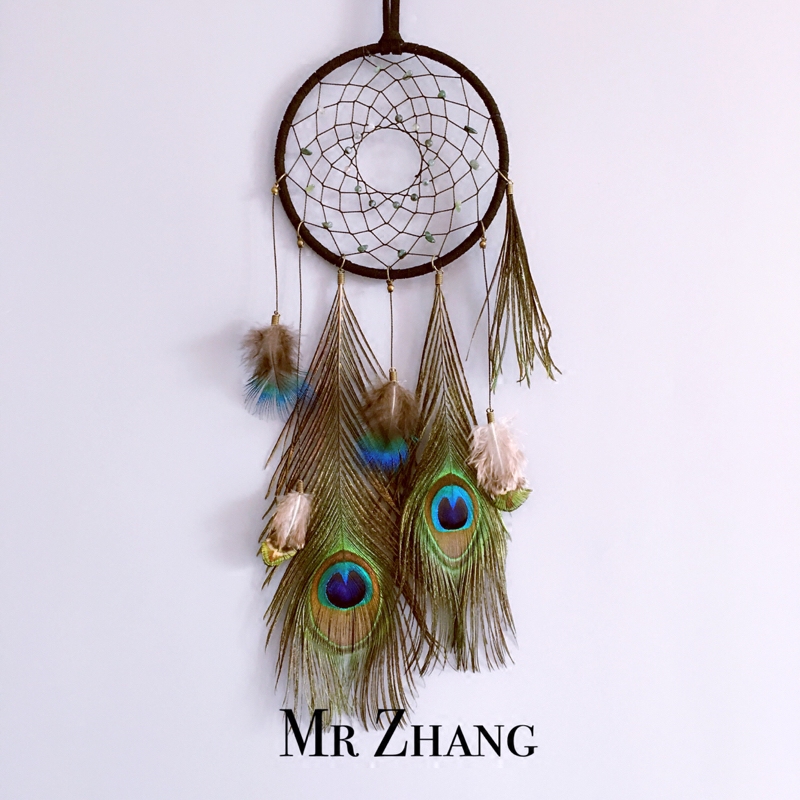 MR ZHANG original dream catcher net hole bird girl Indian feather hanging literary gift retro ins wind