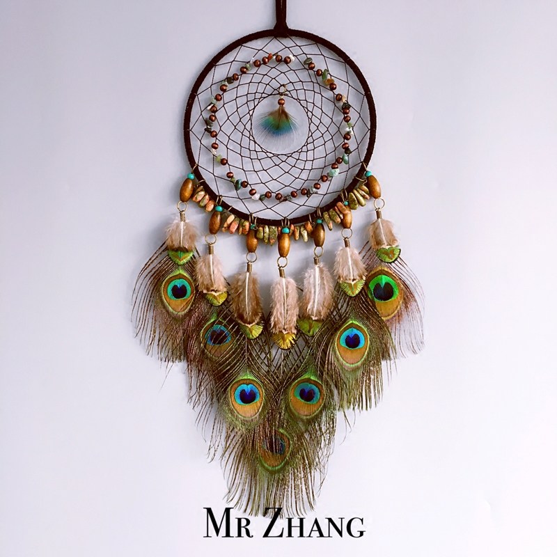 MR ZHANG MR ZHANG hand-made original dream catcher Indian feather pendant literary gift Retro dream catcher