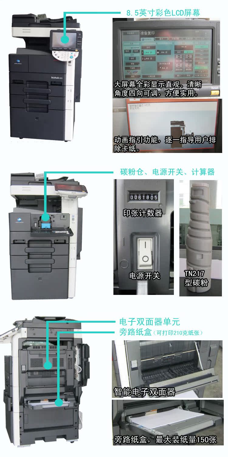 Máy photocopy đen trắng Kemei BH363 / 423/652/652 a3 in laser tốc độ trung bình - Máy photocopy đa chức năng