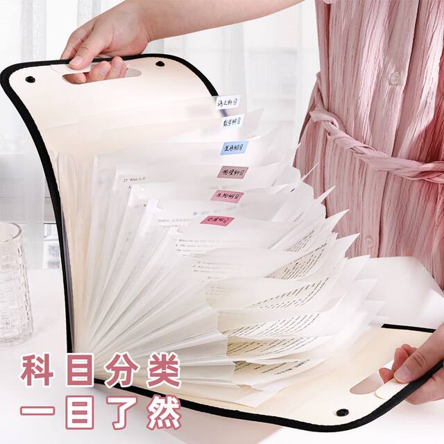 Vertical Accordion-Style Document Organizer Bag for Test Papers, Suitable for Middle School, Elementary, and High School Students, A3 Organizing Tool, First-Grade File Folder Bag, A4 Large Capacity, Can Fit in a Backpack