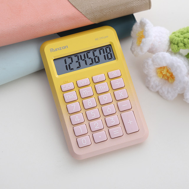 Ins mini calculator high appearance cute trumpet student exam silent portable office computer financial accounting calculator gradient color personality creative learning office supplies simple