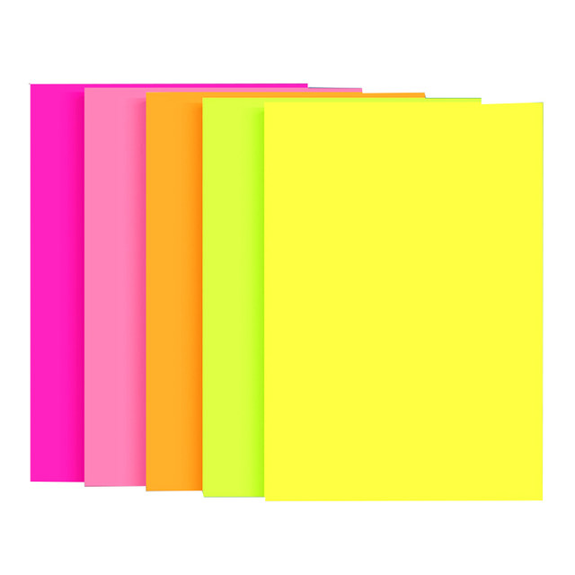 Fluorescent Paper A4 Handmade Origami Mixed Color Copy Paper 100 Sheets DIY Origami Kindergarten Children's Handmade Origami Student Origami Colored Paper Mixed Color Set Whole Pack Pink Bright Red