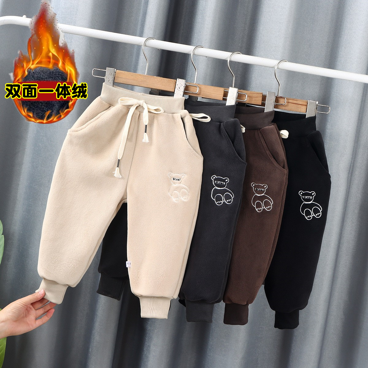 Children's fleece pants autumn and winter styles for boys and girls