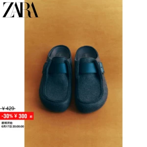 ZARA Сезонная мужская обувь с пряжками и заклепками, сабо на каблуке с ремешком 2701720 721
