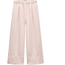 ZARA24秋季新品 女装 ZW 系列纯亚麻宽腿长裤 4877250 621