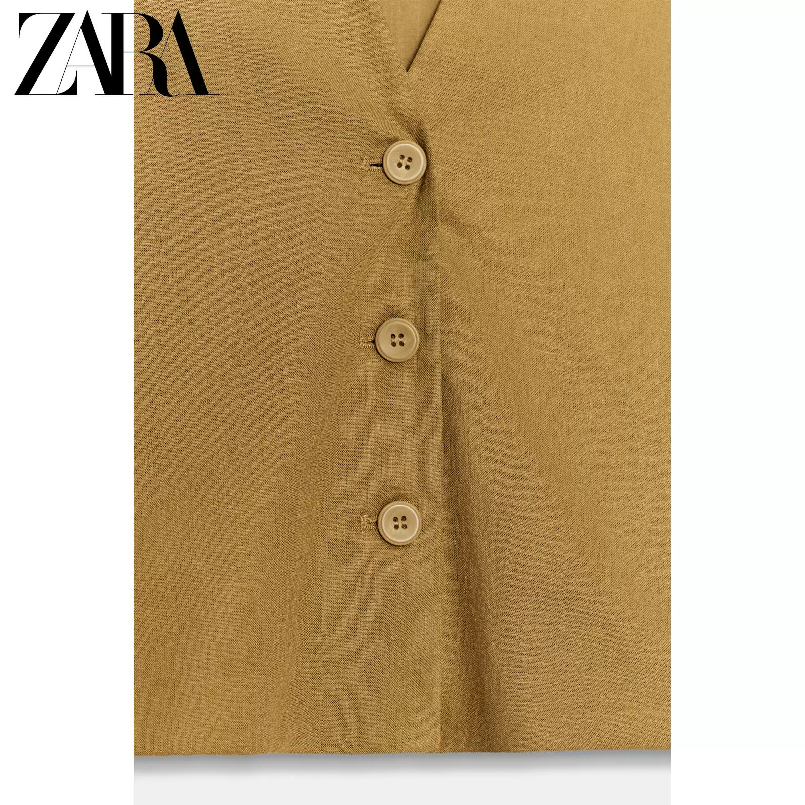 ZARA Специальное предложение TRF женский жилет без рукавов рисовой ткани с V-вырезом с поясом 5427708 703