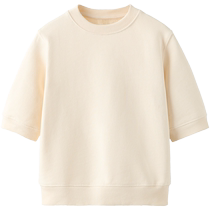 ZARA discount season childrens clothing girls short-sleeved simple sweatshirt 5431623 712