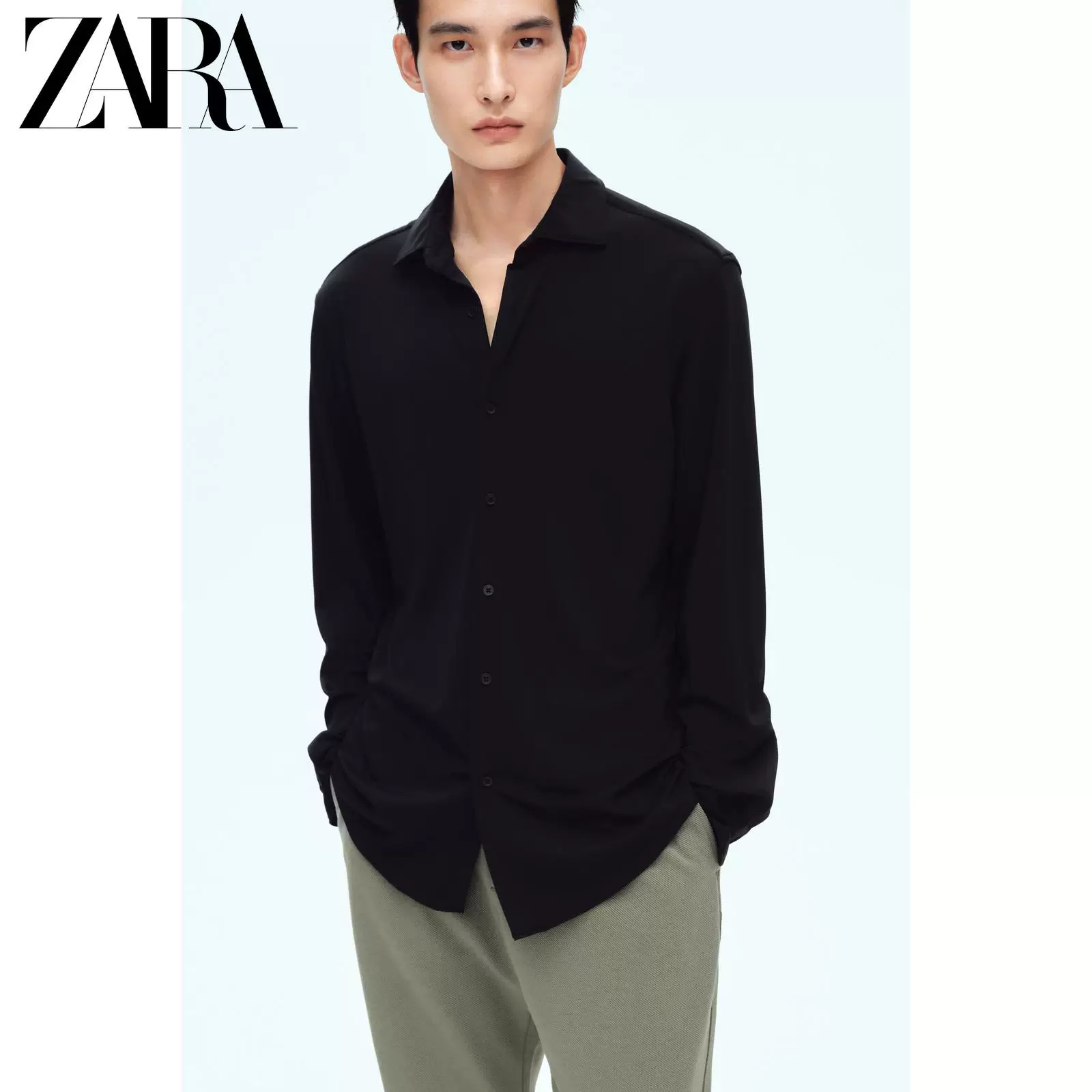ZARA Summer multicoloured elastic shirt, slim fit