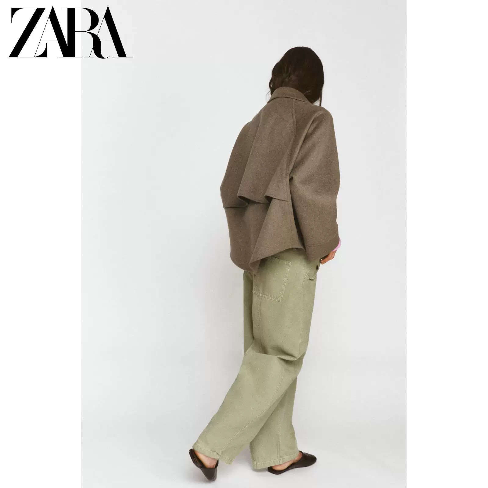 ZARA 2026 год весна-лето новые товары Женские ZW серия Лонгслив лацкан шерсть молния куртка 8491045 737