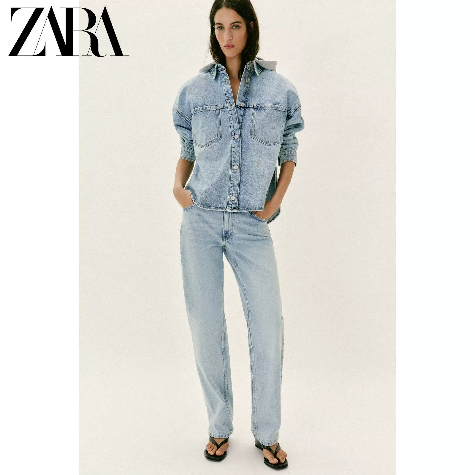 ZARA 2026 Spring and Summer New Arrival Women's Z1975 Embroidered Flower Denim Jacket 7147032 427