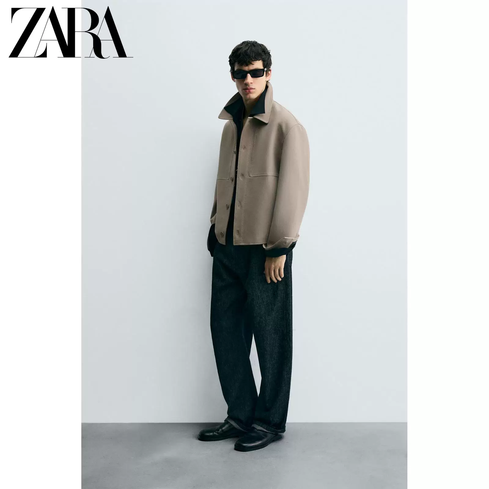 ZARA 2025 осенние новинки мужская куртка-пиджак прямого силуэта с длинными рукавами 6861390 708