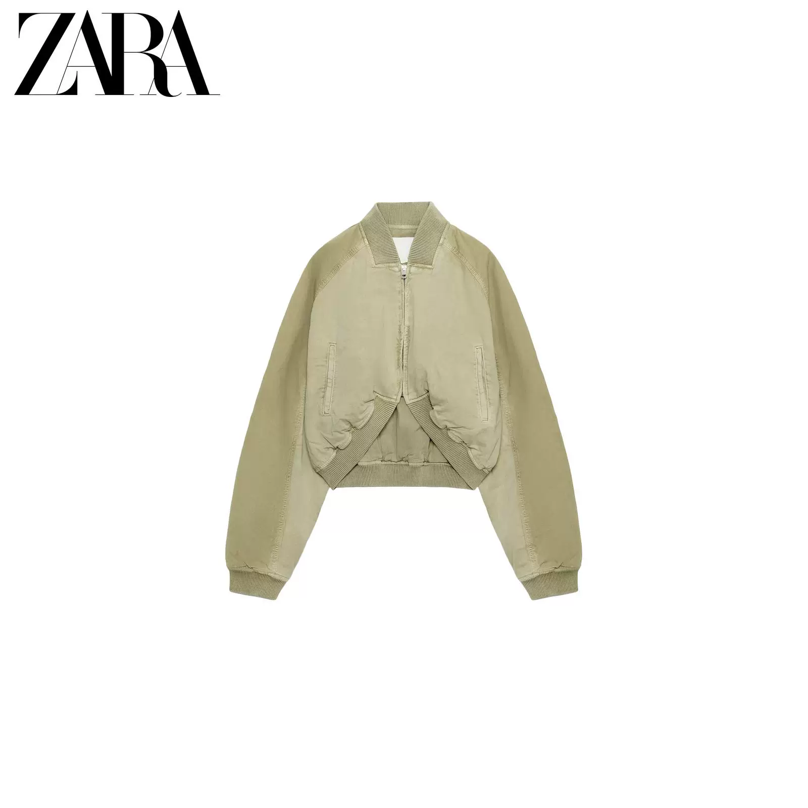 ZARA 2026 весна-лето новый прибытие TRF женская бомбер куртка с эффектом стирки 5252071 506
