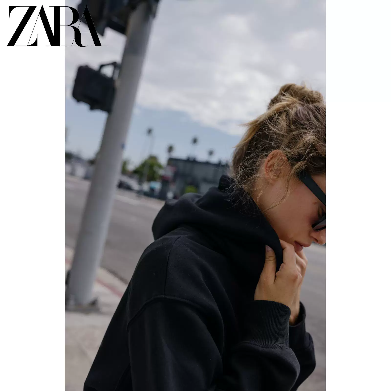 ZARA 2025 Осенний новый поступления Женский свитер с круглым вырезом длинный рукав базовый худи 3199630 800