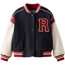 ZARA 2024 new autumn products childrens clothing girls college style bomber jacket 5854730 401