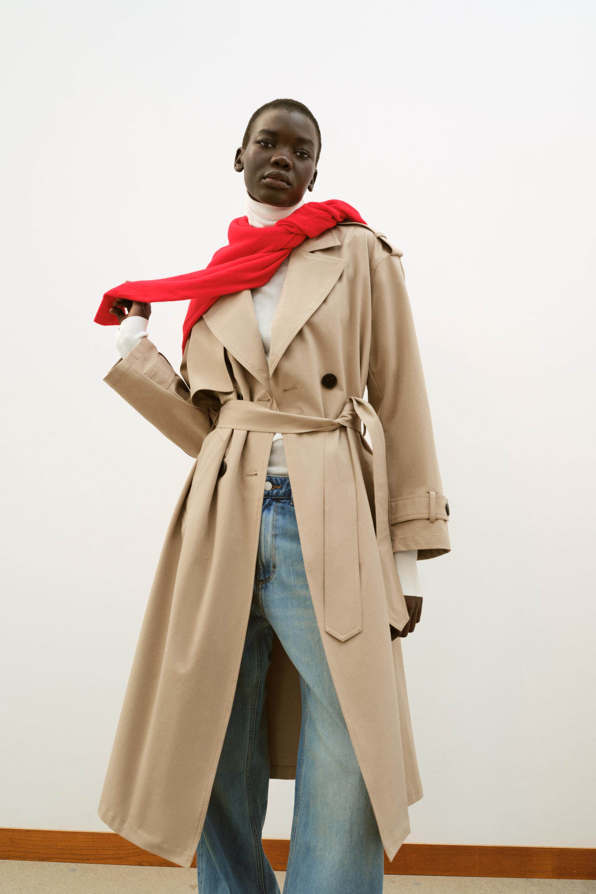 ZARA 2026 новая весна и лето Вкус женщины длинный рукав отворот длинная модель ремень водонепроницаемый ветровка 8073074 704 