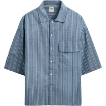 ZARA 2024 autumn new product mens cotton loose and comfortable lapel short-sleeved shirt 1820300 400